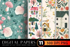 Cottage core Dreams Digital Paper Pattern Product Image 1