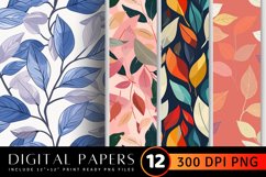Milas Leaf Harmony Digital Paper Backgrounds Product Image 1