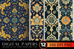 Persian Elegance Digital Paper Backgrounds Product Image 1