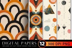 Retro Boho Minimalist Vintage Digital Paper Backgrounds Product Image 1