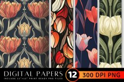 Avas Deco Tulip Digital Paper Backgrounds Product Image 1