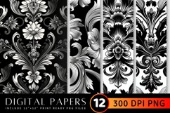 Monochrome Majesty Digital Paper Backgrounds Product Image 1