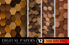 Brown Hexagons Digital Paper Backgrounds Product Image 1
