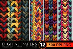 Colorful Knitted Digital Paper Backgrounds Product Image 1