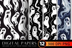Wavy Ghosts Digital Paper Backgrounds Product Image 1