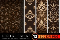 Elegant Brown Digital Paper Backgrounds Product Image 1