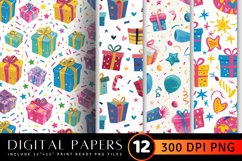 Birthday Party Decoration Gift Digital Paper Backgrounds Product Image 1