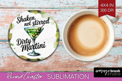 Dirty Martini Cocktail Round Coaster Summer Drink Coaster Product Image 1