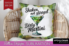 Dirty Martini Cocktail Pillow Sublimation Summer Drink Cover Product Image 1
