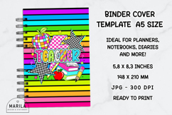 Teacher vibes A5 Binder Cover Template | Printable JPG Product Image 1