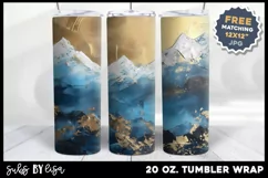 Wall Art Printable JPG & 20 oz Tumbler Wrap Mountains Product Image 2