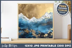 Wall Art Printable JPG & 20 oz Tumbler Wrap Mountains Product Image 1