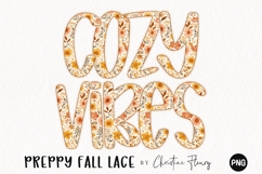 Preppy Floral Fall Lace PNG Alphabet | Sublimation Font Product Image 2
