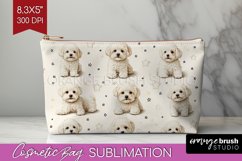 Cute Dogs Cosmetic Bag - Puppy Makeup Bag PNG Sublimation Product Image 1