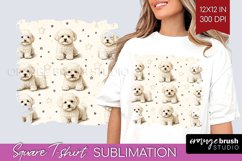Cute Dogs Square Tshirt Background - Puppy PNG Sublimation Product Image 1