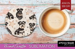 Cute Dogs Round Coaster - Puppy Coaster PNG Sublimation Product Image 1