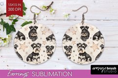 Cute Dogs Round Earrings - Puppy PNG Sublimation Product Image 1