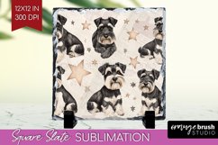 Cute Dogs Slate PNG - Puppy Square Slate Sublimation Product Image 1