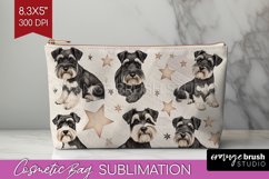 Cute Dogs Cosmetic Bag - Puppy Makeup Bag PNG Sublimation Product Image 1