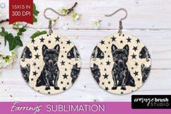 Cute Dogs Round Earrings - Puppy PNG Sublimation Product Image 1
