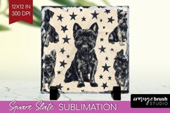 Cute Dogs Slate PNG - Puppy Square Slate Sublimation Product Image 1