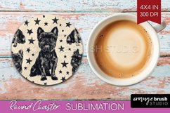 Cute Dogs Round Coaster - Puppy Coaster PNG Sublimation Product Image 1
