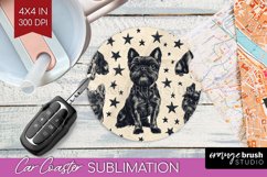 Cute Dogs Car Coaster - Puppy Coaster PNG Sublimation Product Image 1