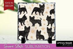 Cute Dogs Slate PNG - Puppy Square Slate Sublimation Product Image 1