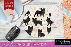 Cute Dogs Car Coaster - Puppy Coaster PNG Sublimation Product Image 1