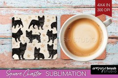 Cute Dogs Square Coaster - Puppy Coaster PNG Sublimation Product Image 1