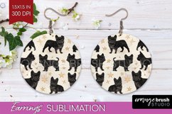 Cute Dogs Round Earrings - Puppy PNG Sublimation Product Image 1