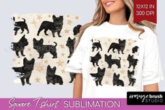 Cute Dogs Square Tshirt Background - Puppy PNG Sublimation Product Image 1