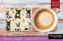 Cute Dogs Square Coaster - Puppy Coaster PNG Sublimation Product Image 1