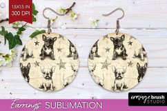 Cute Dogs Round Earrings - Puppy PNG Sublimation Product Image 1