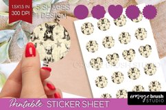 Cute Dogs Round Sticker - Puppy Printable Sticker Sheet Product Image 1
