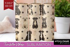 Cute Dogs Tumbler Wrap - Puppy Tumbler PNG Sublimation Product Image 1