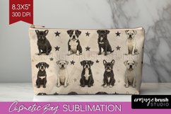 Cute Dogs Cosmetic Bag - Puppy Makeup Bag PNG Sublimation Product Image 1