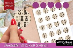 Cute Dogs Round Sticker - Puppy Printable Sticker Sheet Product Image 1