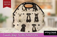 Cute Dogs Lunch Bag - Puppy Lunch Bug PNG Sublimation Product Image 1