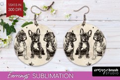 Cute Dogs Round Earrings - Puppy PNG Sublimation Product Image 1