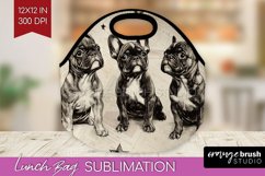 Cute Dogs Lunch Bag - Puppy Lunch Bug PNG Sublimation Product Image 1