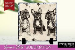 Cute Dogs Slate PNG - Puppy Square Slate Sublimation Product Image 1