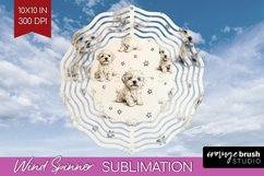Cute Dogs Wind Spinner Sublimation PNG - Puppy Round Product Image 1