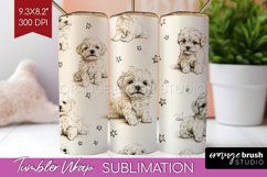 Cute Dogs Tumbler Wrap - Puppy Tumbler PNG Sublimation Product Image 1