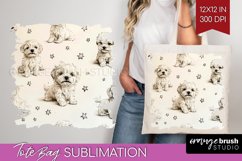 Cute Dogs Tote Bag - Puppy Tote Bag PNG Sublimation Product Image 1