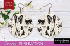 Cute Dogs Round Earrings - Puppy PNG Sublimation Product Image 1