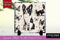 Cute Dogs Slate PNG - Puppy Square Slate Sublimation Product Image 1