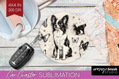 Cute Dogs Car Coaster - Puppy Coaster PNG Sublimation Product Image 1