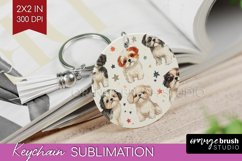 Cute Dogs Keychain PNG - Puppy Keychain Sublimation Product Image 1