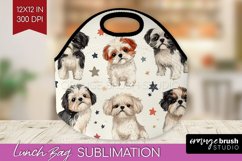 Cute Dogs Lunch Bag - Puppy Lunch Bug PNG Sublimation Product Image 1